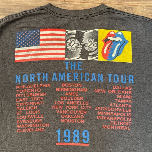 VINTAGE 1989 ROLLING STONES THE NORTH AMERICAN TOUR CONCERT TEE - TONGUE LOGO - Picture 7 of 12
